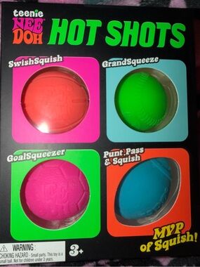 NWT DISCONTINUED RARE TEENIE NeeDoh Hot Shots Ball Set